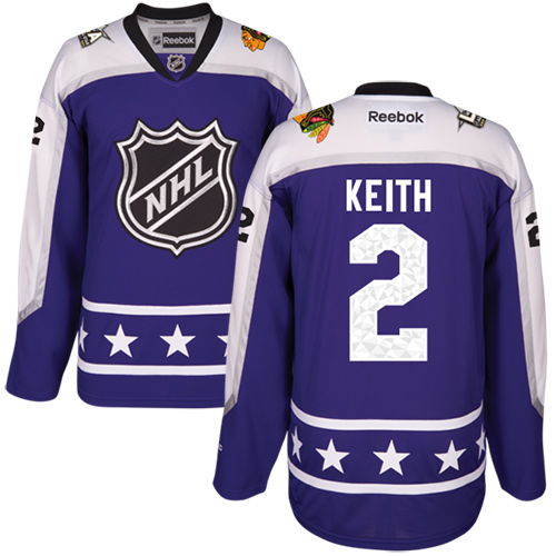Blackhawks #2 Duncan Keith Purple All-Star Central Division Women's Stitched NHL Jersey